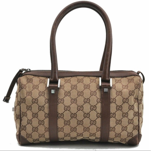 Gucci Handbags - Gucci Brown GG Monogram Canvas Boston Bag